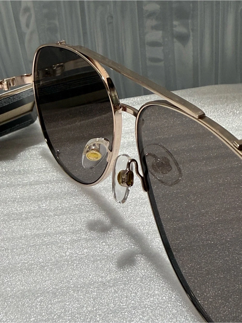 True Religion Unisex Double Bridge Gold Aviator Sunglasses NWT